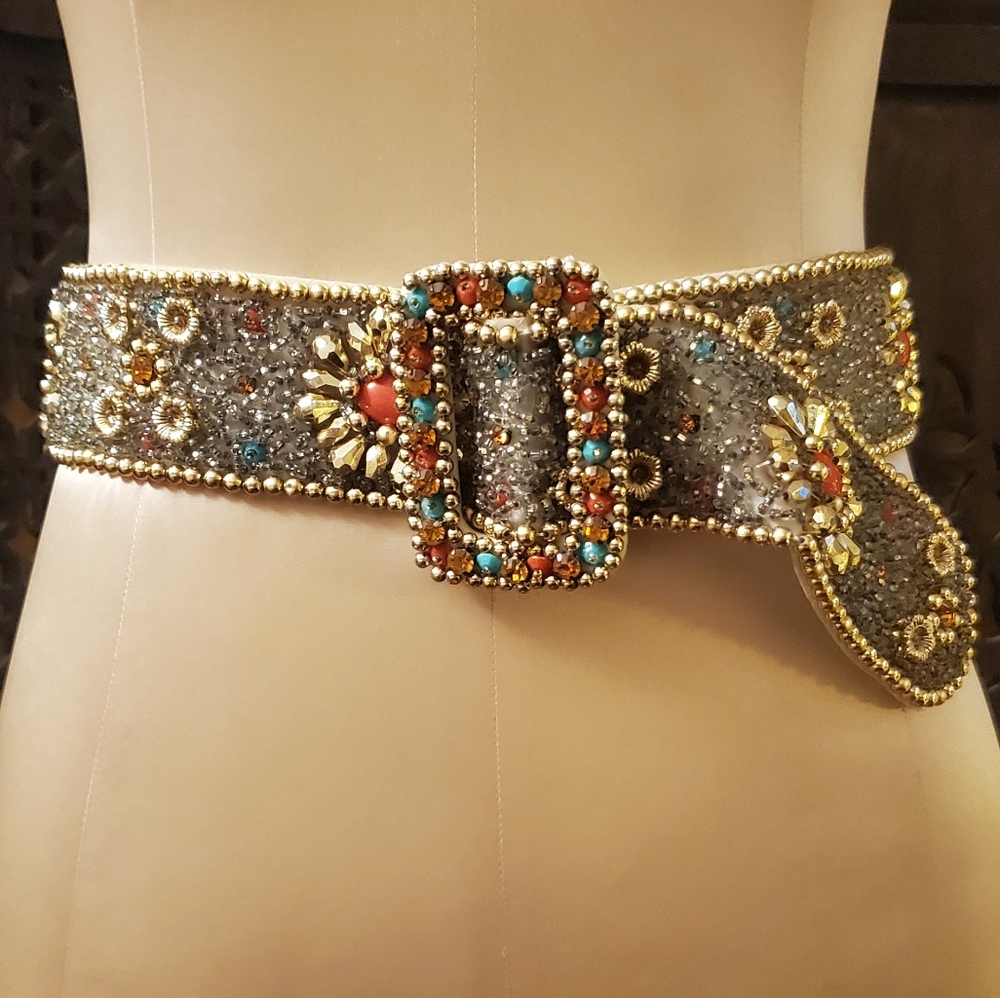 Jeweled Beaded vintage belt Sm/MD